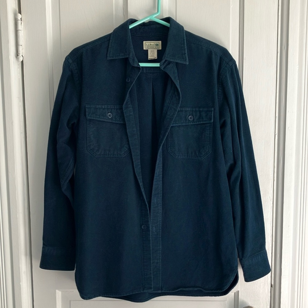 L.L. Bean Navy Blue Flannel